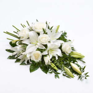 White Rose & Lily Funeral Spray