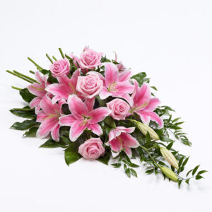 Pink Rose & Lily Funeral Spray