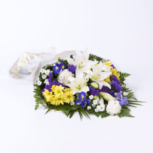 Mixed Funeral Flowers in Cellophane