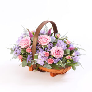 Pink & Lilac Mixed Flower Funeral Basket
