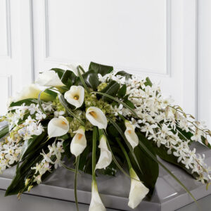 Calla Lily & Orchid Casket Spray