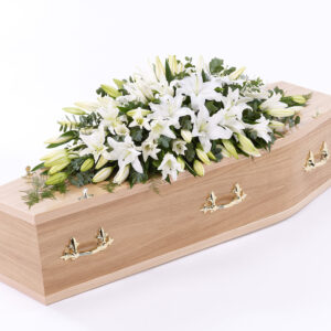 White Lily Casket Spray