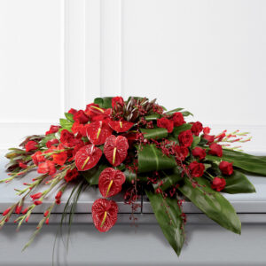 Rose, Orchid & Anthurium Casket Spray