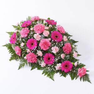 Pink Carnation & Germini Funeral Teardrop Spray