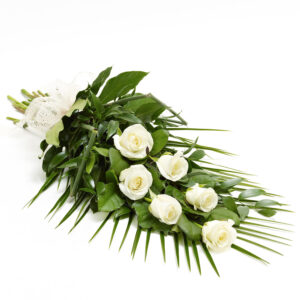Simple White Rose Funeral Sheaf