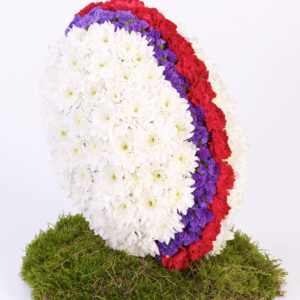 Rugby Ball Funeral Tribute Flowers