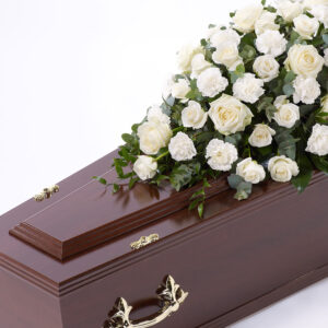 White Rose & Carnation Casket Spray