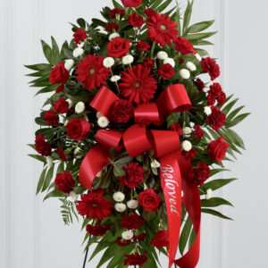 Red Standing Funeral Spray