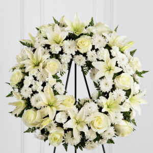 White Tribute Funeral Wreath
