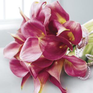 Deep Pink Calla Lily & Pearl Bridal Bouquet