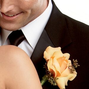 Sweet Peach Rose Buttonhole