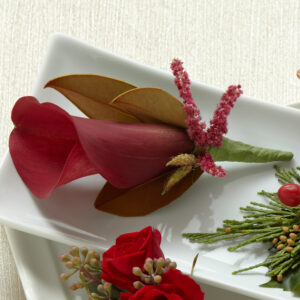 Red Calla Lily Boutonniere
